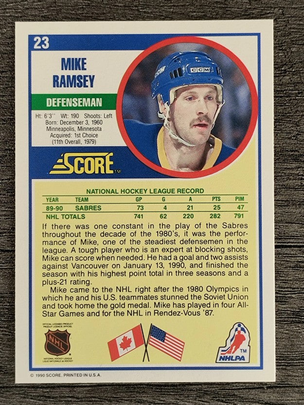 1990-91 Score #23 Mike Ramsey