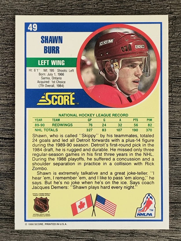 1990-91 Score #49 Shawn Burr
