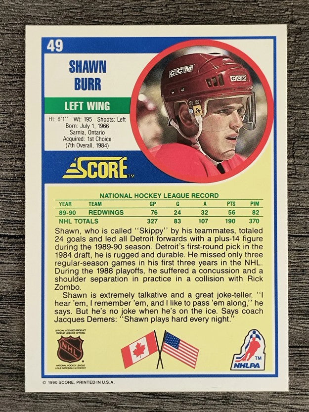 1990-91 Score #49 Shawn Burr