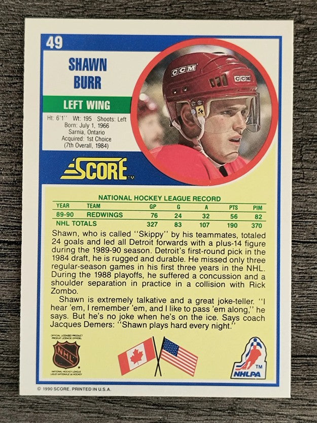 1990-91 Score #49 Shawn Burr
