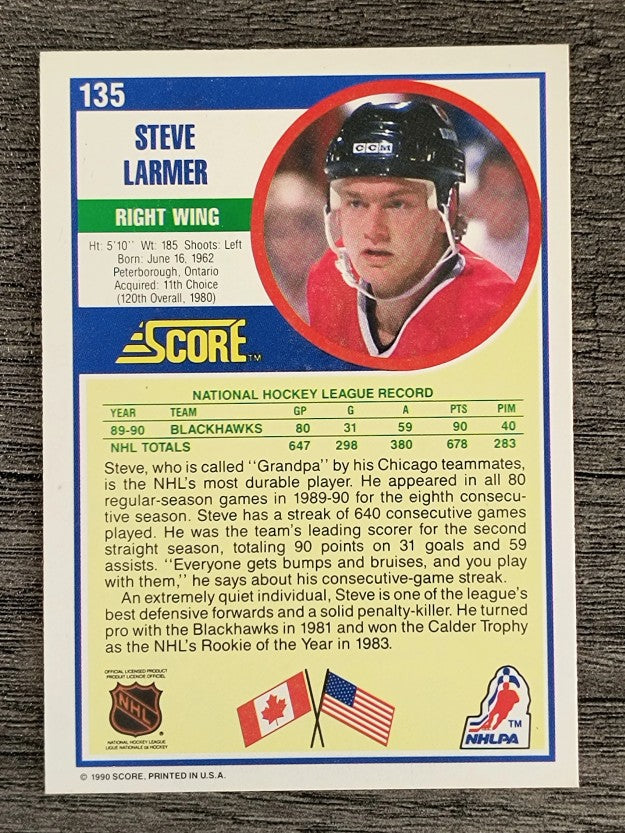 1990-91 Score #135 Steve Larmer