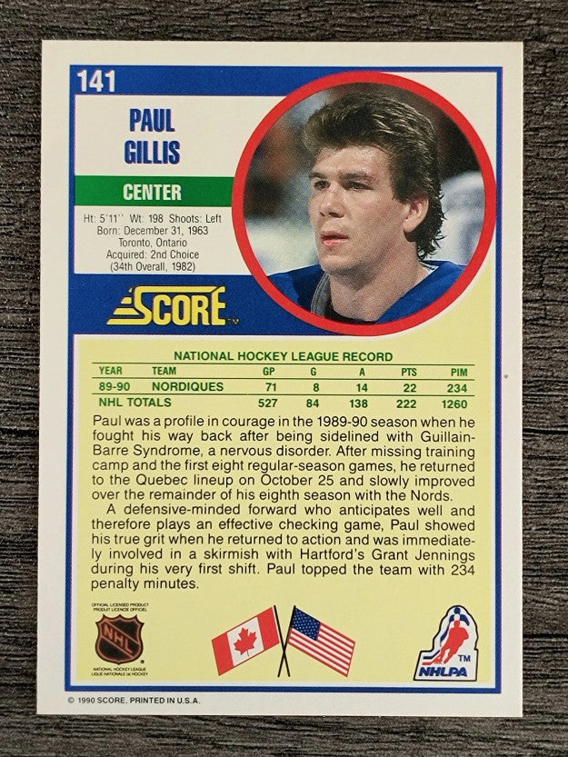 1990-91 Score #141 Paul Gillis