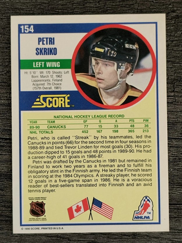 1990-91 Score #154 Petri Skriko