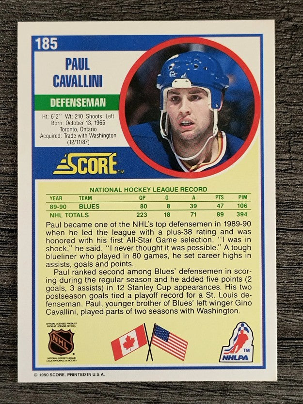1990-91 Score #185 Paul Cavallini