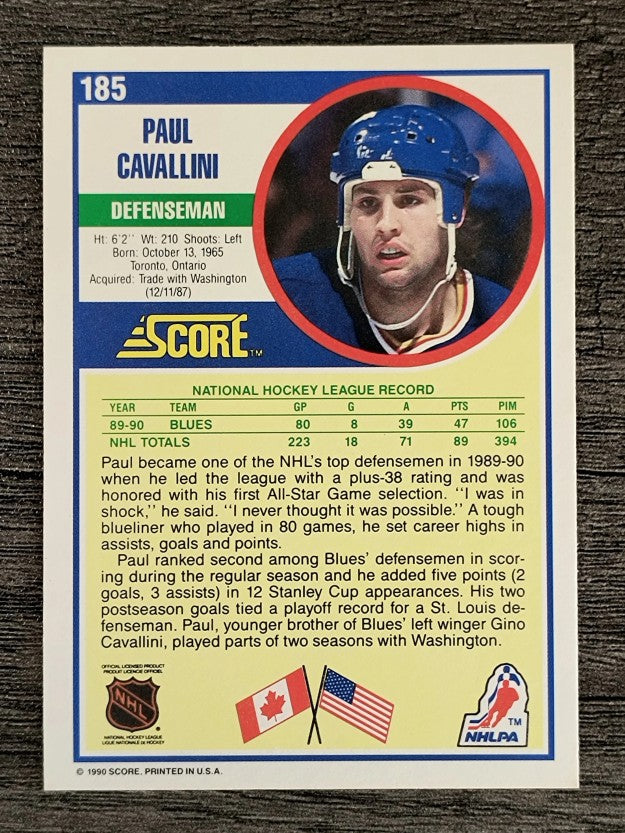1990-91 Score #185 Paul Cavallini