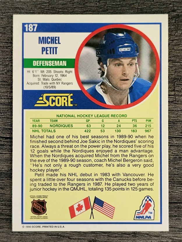 1990-91 Score #187 Michel Petit