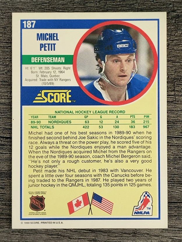 1990-91 Score #187 Michel Petit