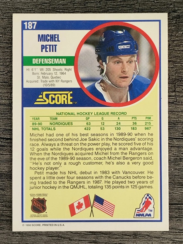 1990-91 Score #187 Michel Petit