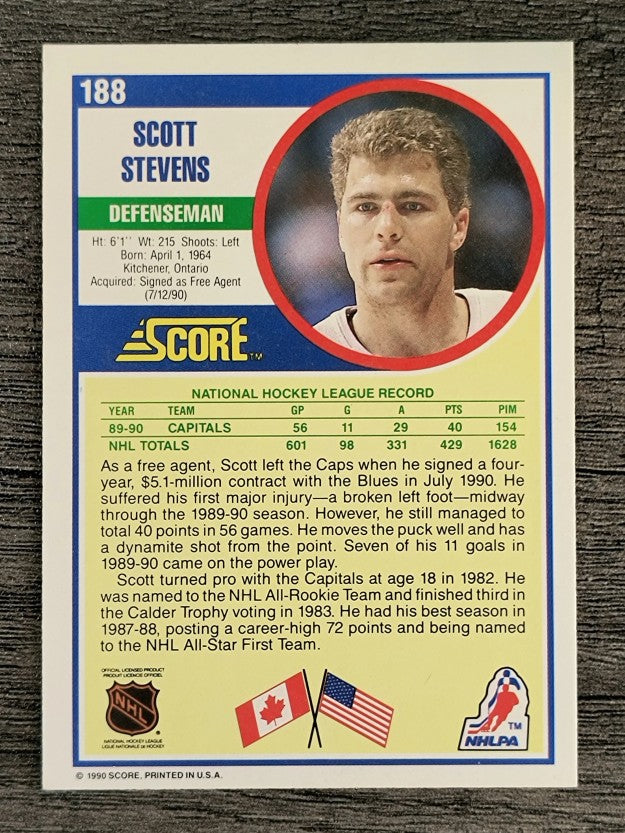 1990-91 Score #188 Scott Stevens
