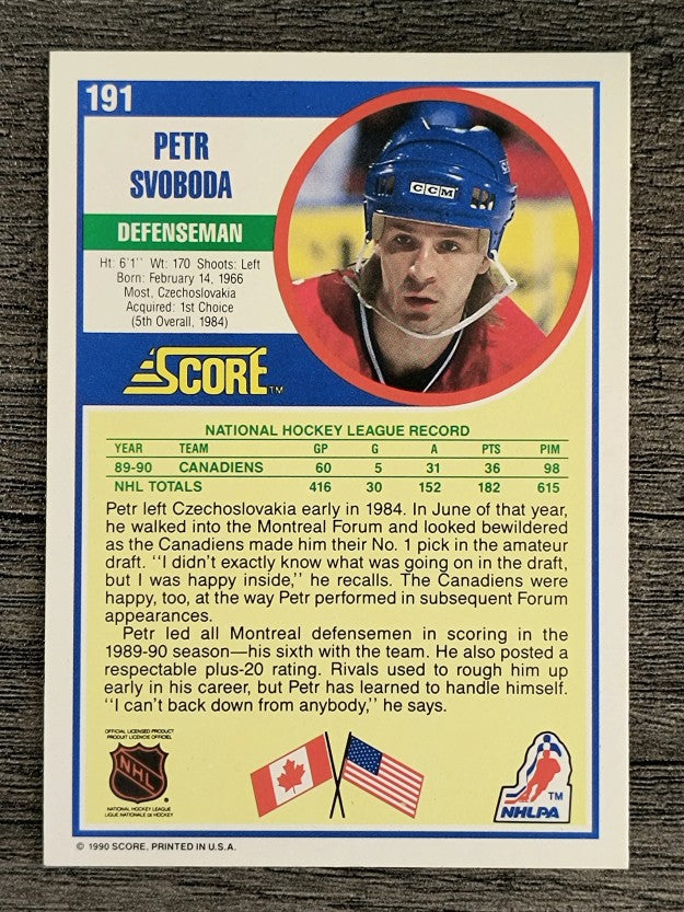 1990-91 Score #191 Petr Svoboda