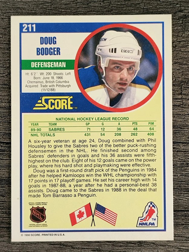 1990-91 Score #211 Doug Bodger