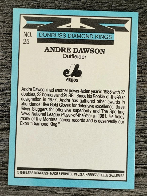 1986 Donruss #25 Andre Dawson DK