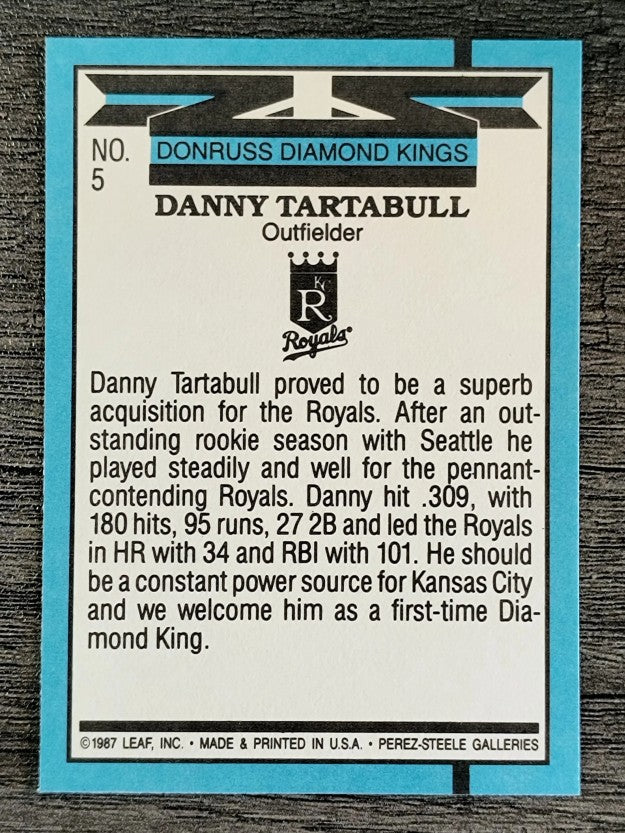 1988 Donruss #5 Danny Tartabull DK