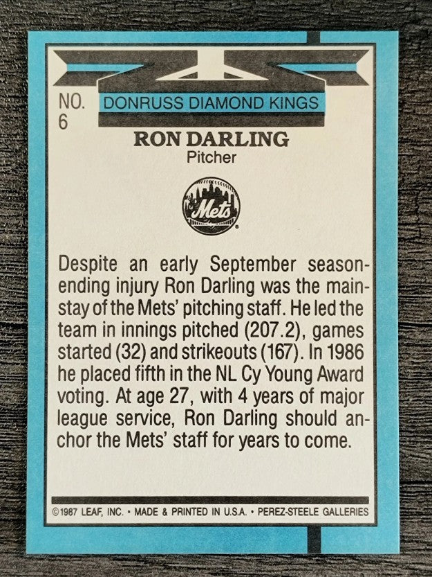 1988 Donruss #6 Ron Darling DK
