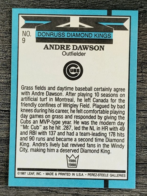1988 Donruss #9 Andre Dawson DK
