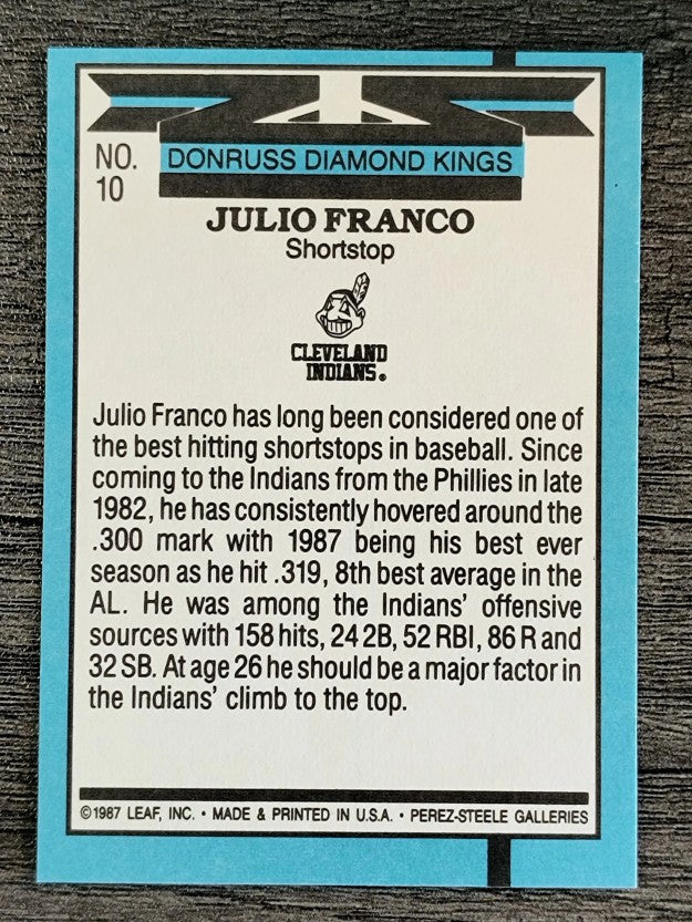 1988 Donruss #10 Julio Franco DK