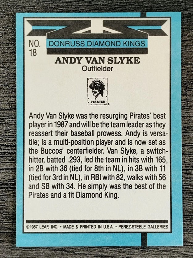 1988 Donruss #18 Andy Van Slyke DK