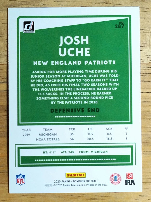2020 Donruss #287 Josh Uche RC