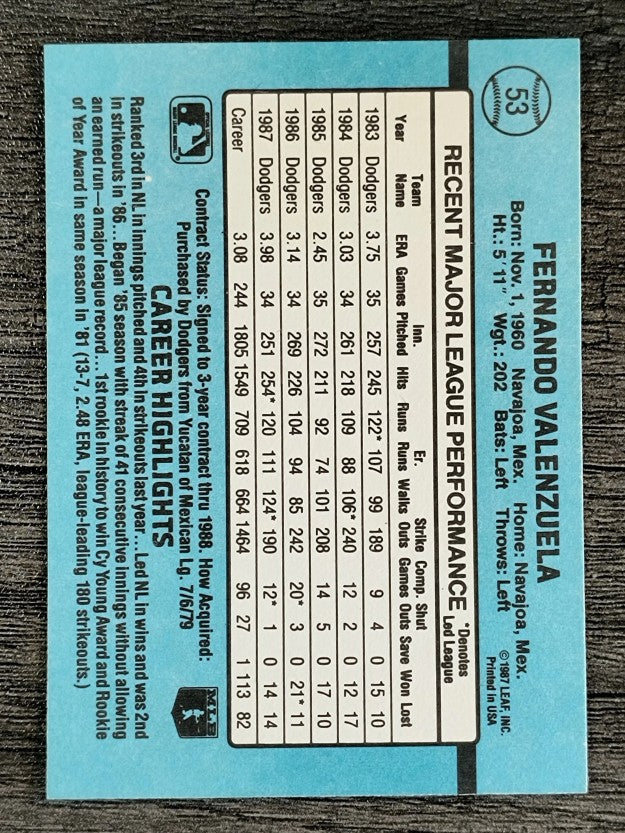 1988 Donruss #53 Fernando Valenzuela
