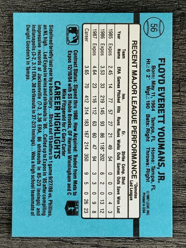 1988 Donruss #56 Floyd Youmans