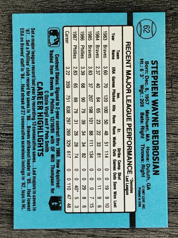 1988 Donruss #62 Steve Bedrosian