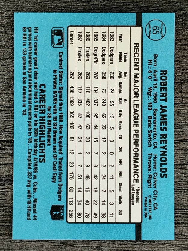 1988 Donruss #65 R.J. Reynolds