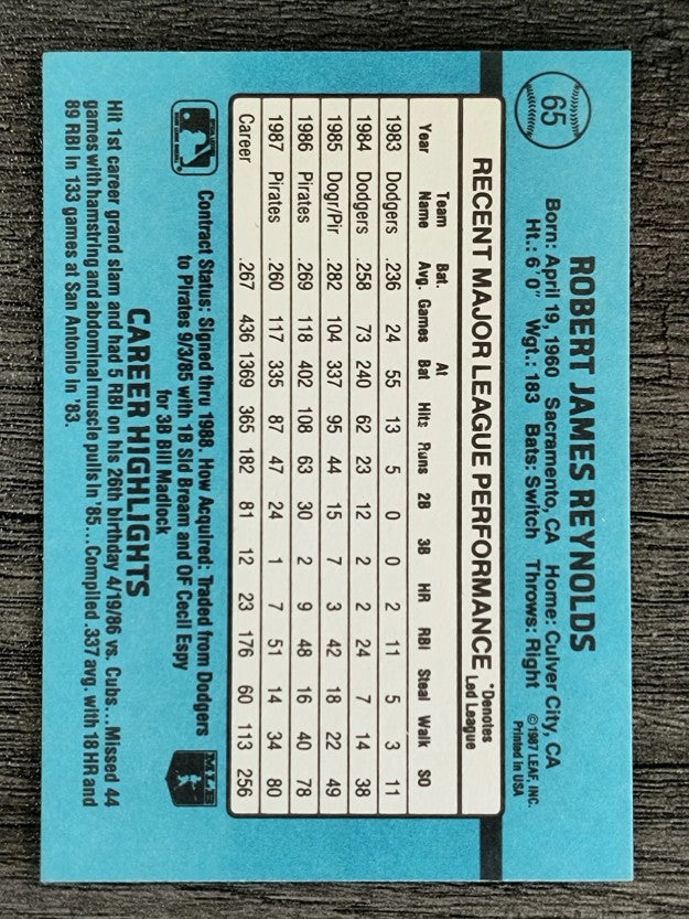 1988 Donruss #65 R.J. Reynolds