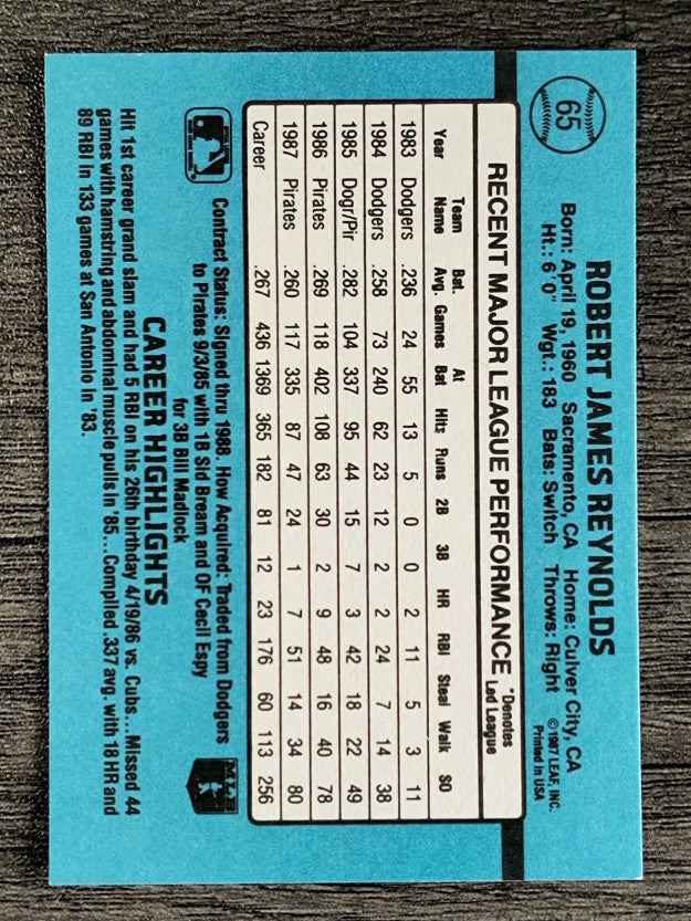 1988 Donruss #65 R.J. Reynolds