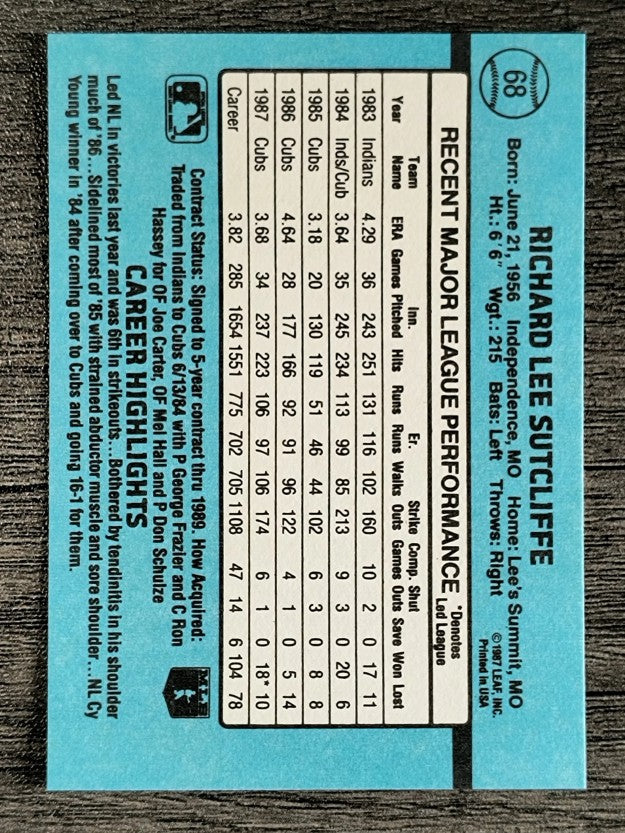 1988 Donruss #68 Rick Sutcliffe