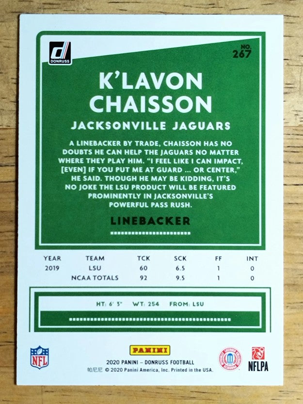 2020 Donruss #267 K'Lavon Chaisson RC