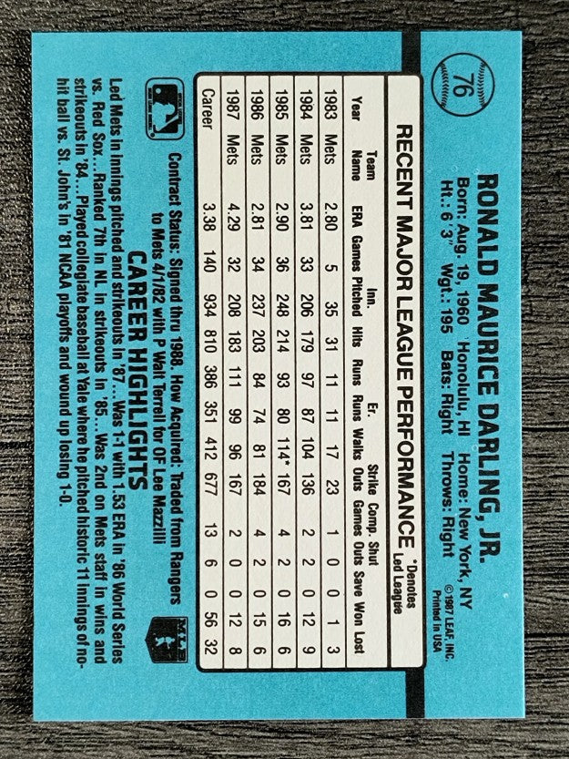 1988 Donruss #76 Ron Darling