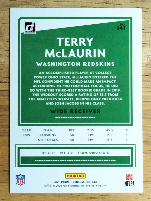 2020 Donruss #241A Terry McLaurin