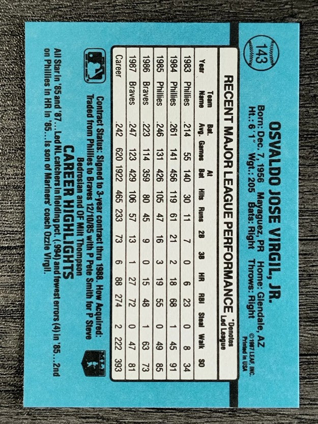 1988 Donruss #143 Ozzie Virgil