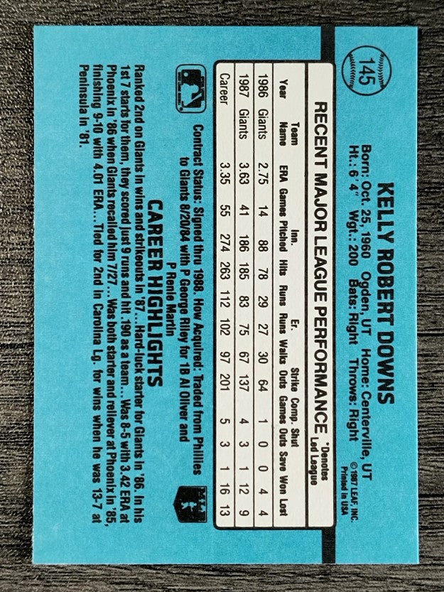 1988 Donruss #145 Kelly Downs