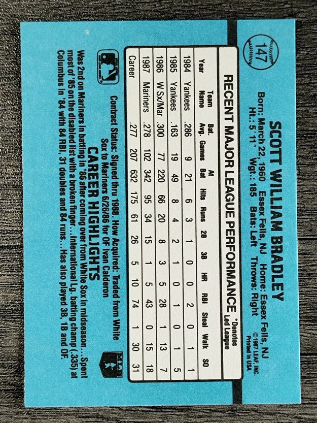 1988 Donruss #147 Scott Bradley