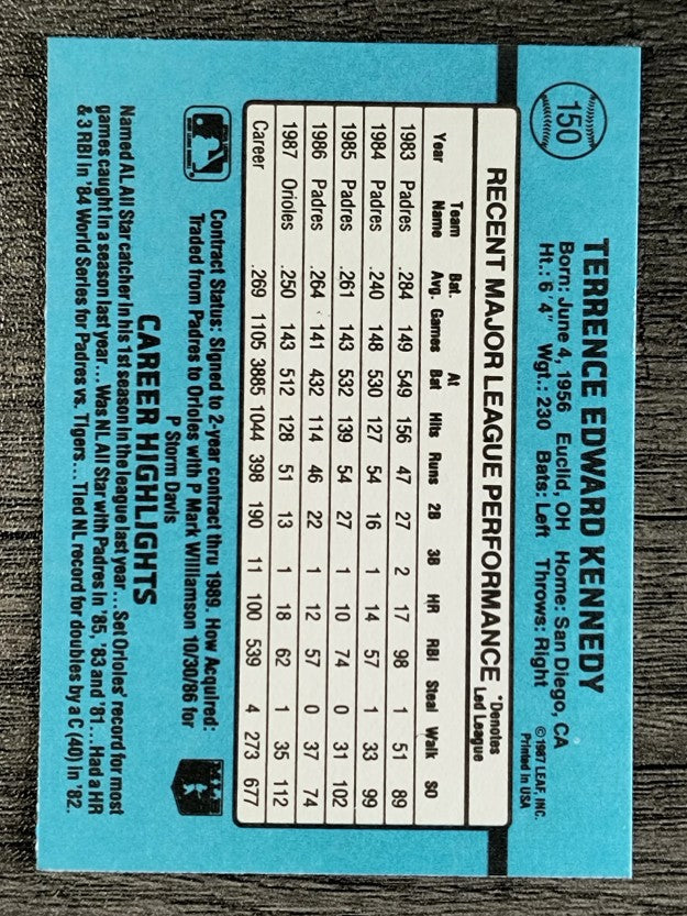 1988 Donruss #150 Terry Kennedy