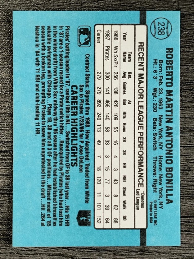 1988 Donruss #238 Bobby Bonilla