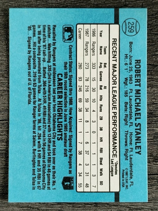 1988 Donruss #259 Mike Stanley
