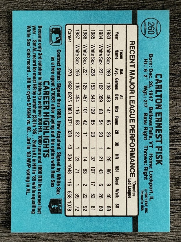1988 Donruss #260 Carlton Fisk