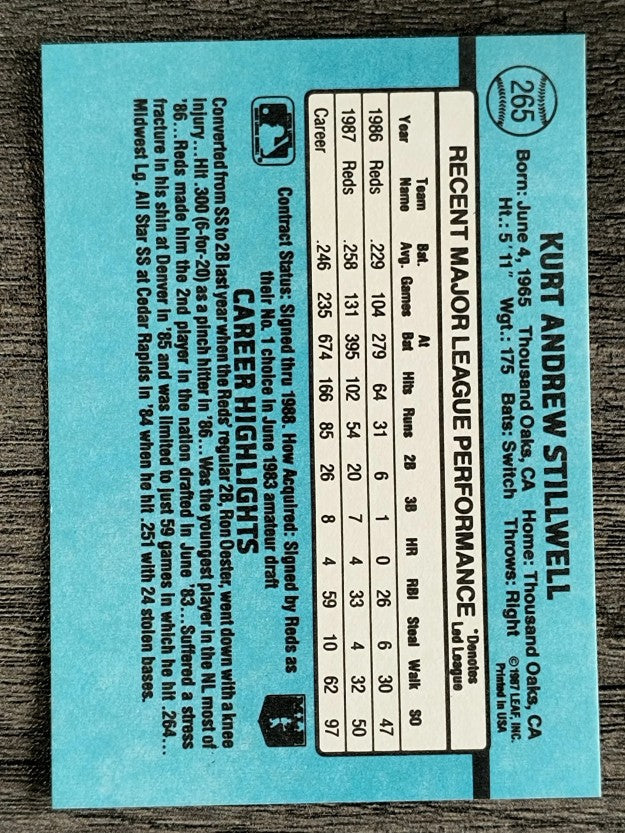 1988 Donruss #265 Kurt Stillwell
