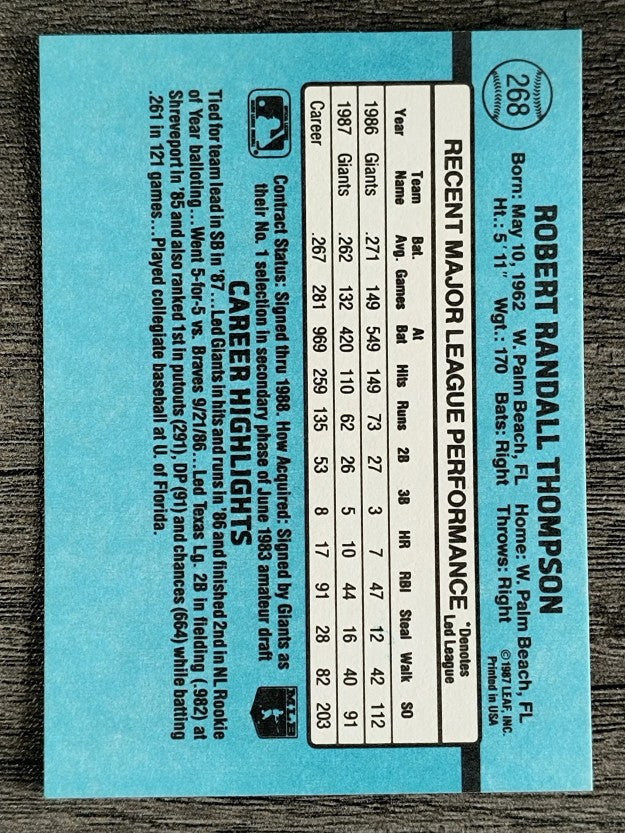 1988 Donruss #268 Robby Thompson
