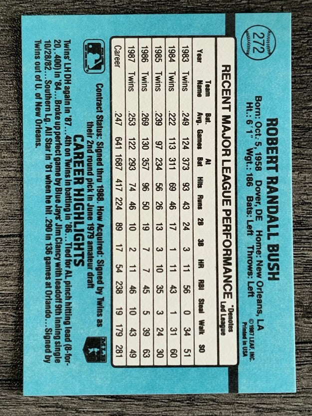 1988 Donruss #272 Randy Bush