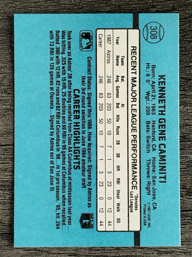 1988 Donruss #308 Ken Caminiti RC (NM)
