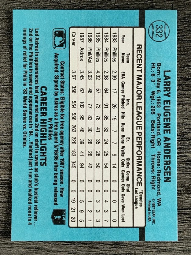 1988 Donruss #332 Larry Andersen