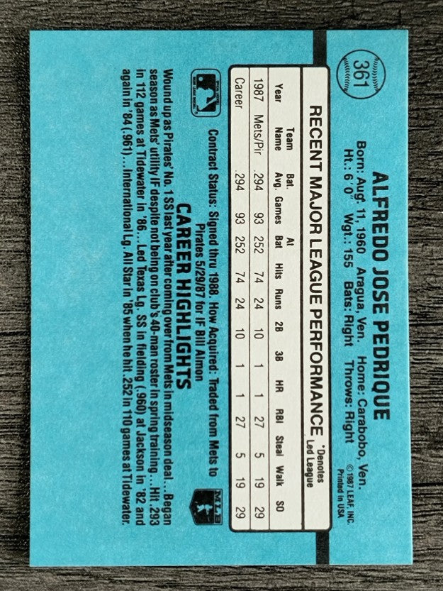 1988 Donruss #361 Al Pedrique