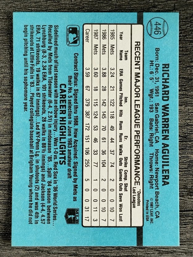 1988 Donruss #446 Rick Aguilera