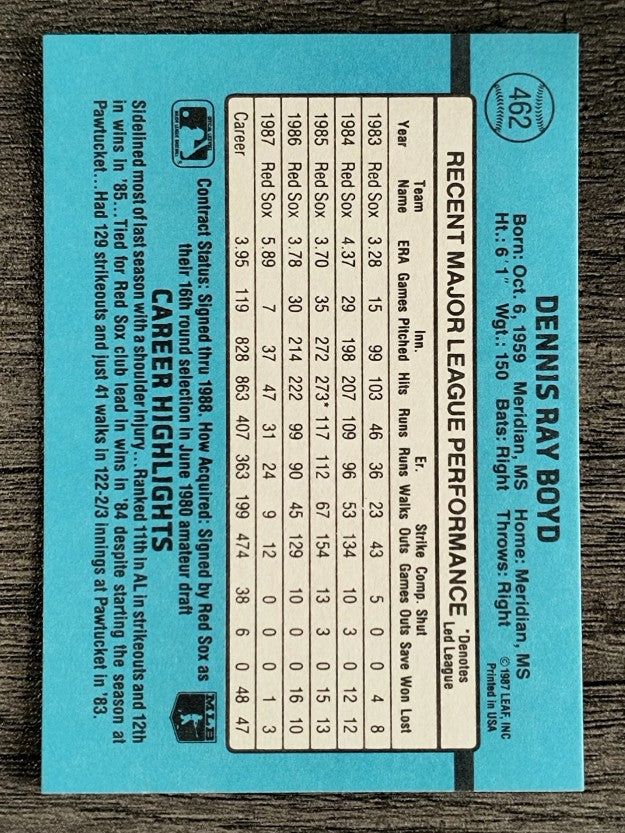 1988 Donruss #462 Oil Can Boyd