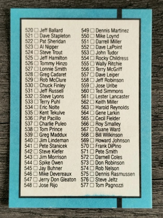 1988 Donruss #500A Checklist 468-577