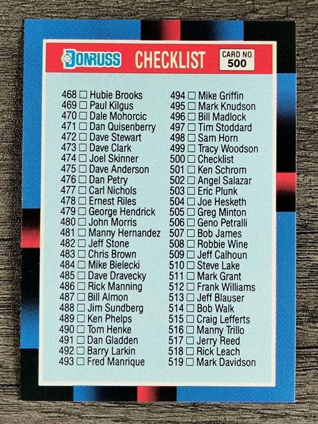 1988 Donruss #500A Checklist 468-577