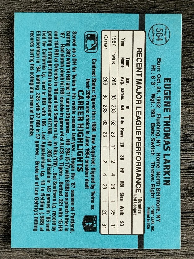 1988 Donruss #564 Gene Larkin RC